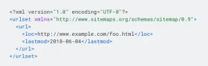 Example of an XML sitemap. Source: https://developers.google.com/search/docs/crawling-indexing/sitemaps/build-sitemap